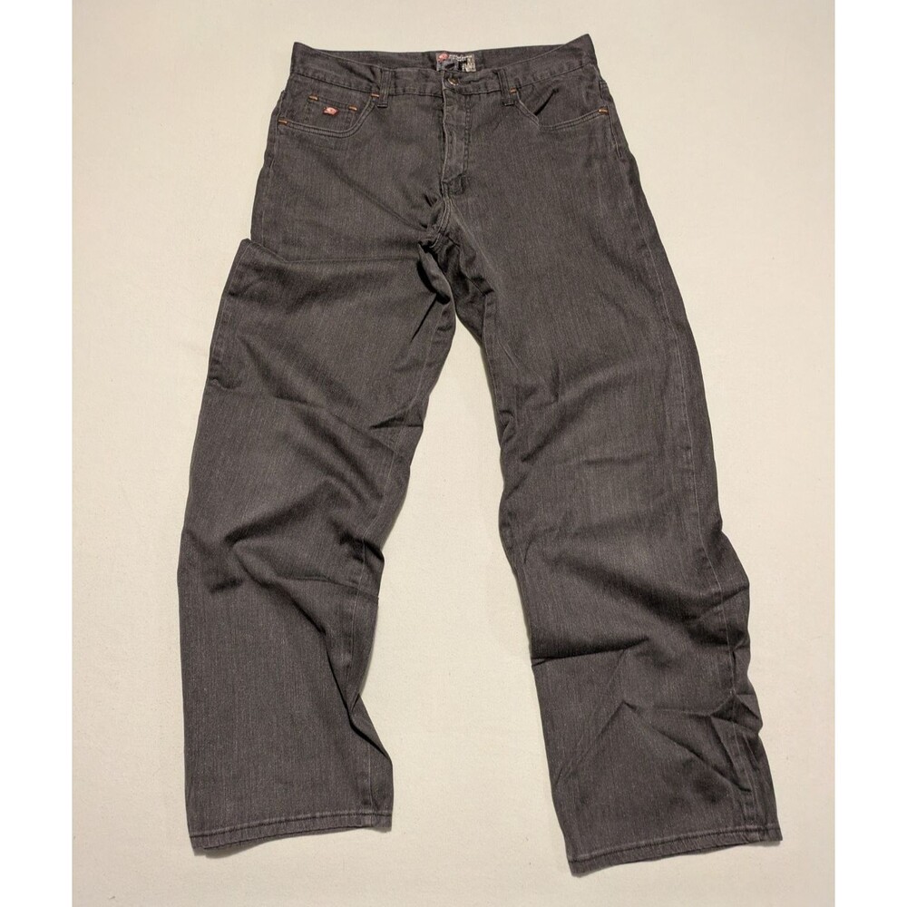 Y2K Point Zero Dimension Mens Black Denim Jeans Straight Leg Streetwear Size 34